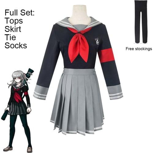Danganronpa 2 Peko Pekoyama Cosplay Costume Girls Sailor Suit Woman JK Uniform Halloween Carnival Costumes