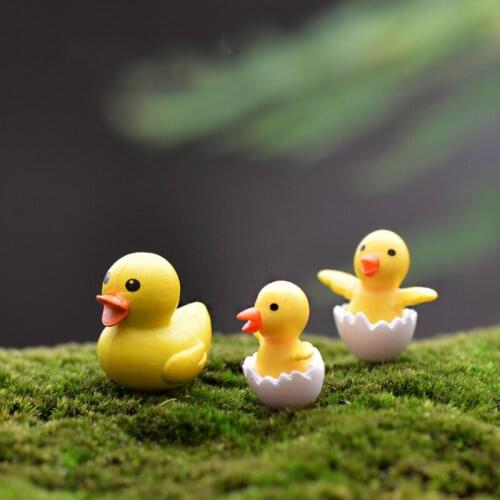 Mini lovely ducks dollhouse Decor statuette micro fairy garden miniatures terrariums succulents Figures Toys DIY accessories