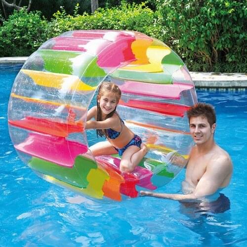 Inflatable Water Wheel Roller Float Swimming Pool Garden Grass Giant Roll Ball for Boys and Girls Toys Floating Running Balls