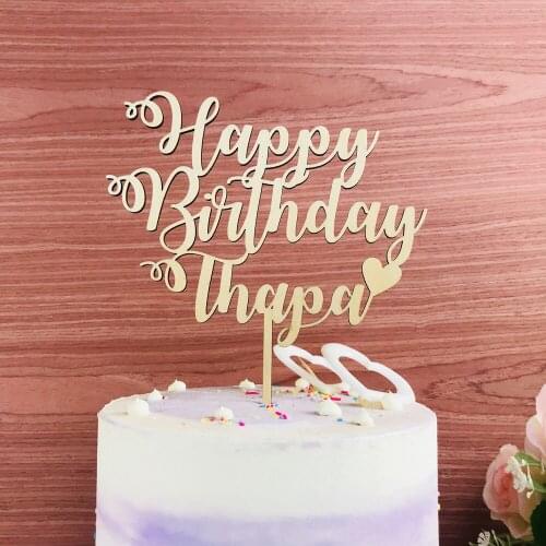 Personalized Happy Birthday Cake Topper with love,Birthday Party Cake Topper Decor Supplies,Custom name Cake Topper,As Gift
