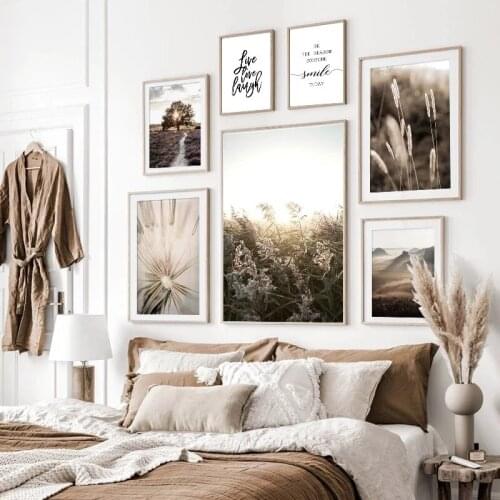 Scenery Picture Home Decor Wall Art Canvas Painting Nordic Modern Grass Flower Landscape Poster And Print For Living Room Design