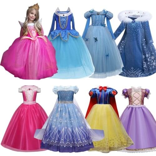 Girls Princess Dress For Kids Halloween Carnival Party Cosplay Costume Children Fancy Dress Up Christmas Disguise