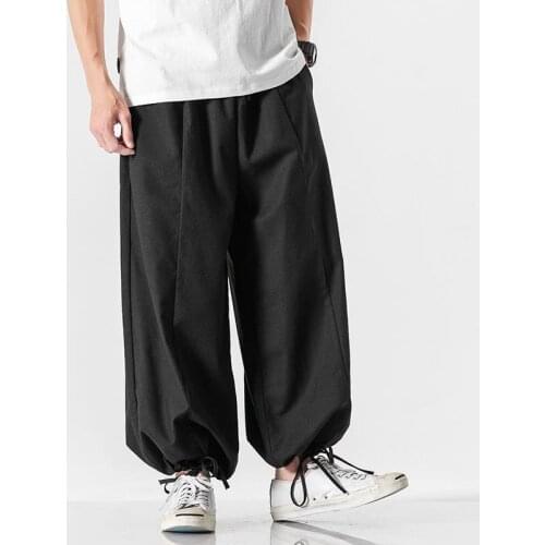 Wide Leg Harem Bloomers Pants 2021 Spring Men Hip-hop Loose Sports Trousers High Waist Casual Streetwear Sweatpants