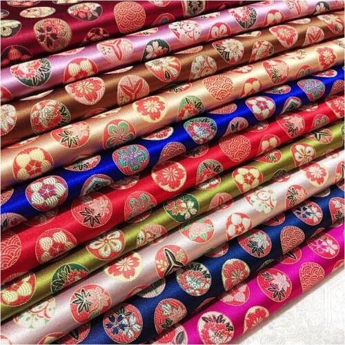 Wide 29" Silk Jacquard Brocade Fabric Polyester Cotton Material for Qipao New Year Clothes Diy Bag Fabric Rich Small Circle