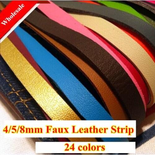 HOT 24 colors 4/5/8mm faux leather cord/lace/strip/string suede cord PU DIY necklace bracelet thong jewellery free shipping 12m