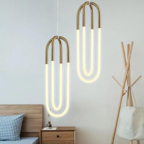 Tubes Modern pendant light lamps bedside art metal hanging lamp living room restaurant lighting fixtures salon bedroom