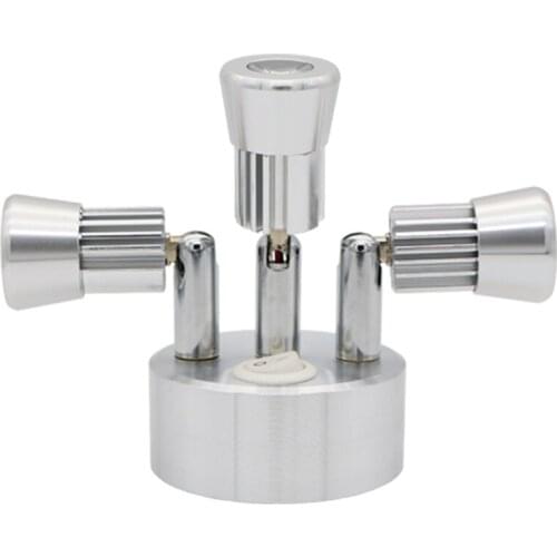 3head rotate jewelry display lamp,switch wireless cabinet battery lamp, desk ,window glass portable recharge spot light