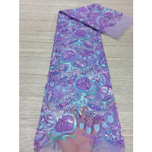 All sequins Top Class floral French Lace African Tulle Lace Unique Mesh Fabric with Sequence Lace Fabric for Bridal Lace