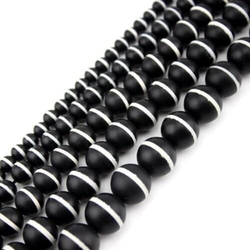 High Quality Natural Agates Stone Frosted Round Shape 6/8/10/12/14mm Necklace Bracelet Jewelry Gems Loose Beads 15 Inch wk70