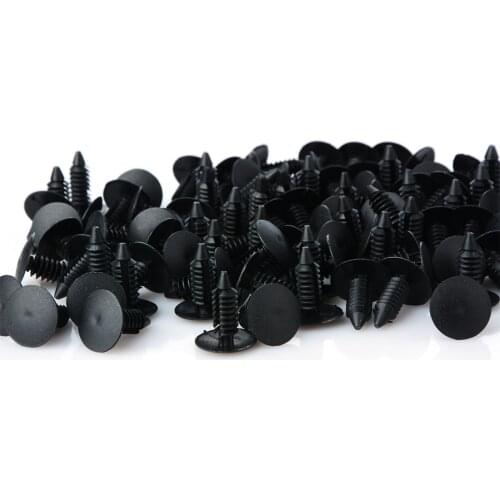 100Pcs Auto Fastener fit 8mm Hole Nylon Car Clips Fender Bumper Shield Retainer Plastic Rivet Fasteners Trim Car Accessories