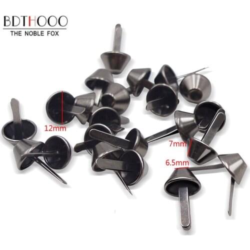 100pcs/lot 12mm Metal Crafts Purse Feet Rivets Studs Pierced for Purse Handbag Punk Rock Rivets Bag Feet Leather DIY Accessories