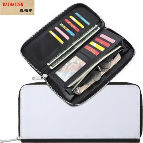 3pcs/lot Blank Sublimation Leather Wallet Purse Women Man for Hot transfer Printing Full zipper large capacity clutch products