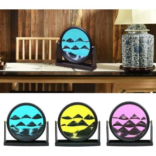 3D Vision Flowing Sand Painting Vintage Picture Moving Landscape Liquid Timer Stress Relief Hourglass Desktop Dynamic Art Craft3