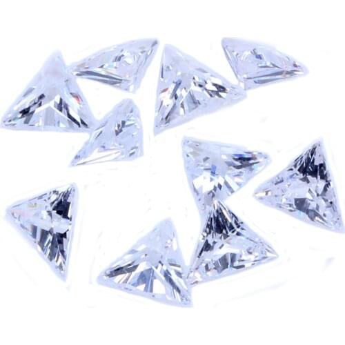 50/100pcs 3~10mm And Mix 3-7mm Sizes Pointed Back Triangle Cubic Zirconia Stones Beads Loose CZ Shiny For Jewelry Making Gems