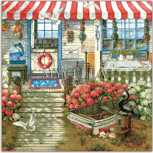 5D DIY Diamond Painting Shop Flowers Christmas Gift Full Diamond Embroidery Cross Stitch Mosaic Home Decor Needlework Canvas Art