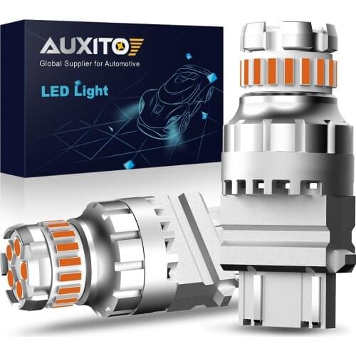 AUXITO 3000K Amber Yellow 3156 3157 Led Light Car P27/7W 3056 3057 4156 4157 Turn Signal Lights T25 LED Car Accessories