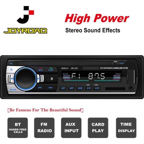 520 1Din MP3 Car Radio Digital Bluetooth 60Wx4 FM Audio Music USB / SD Input In Dash Locator Auto Stereo Head Unit