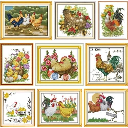 The Big Cock Counted Fabric Joy Sunday Embroidery Needlework Cross Stitch Kit Stamped Thread Gift DMC 11CT 14CT Print Craft Sets