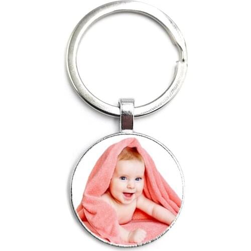 Personalized Photo Private Custom Keychain Dad Mom Siblings Children Art Photo Custom Keyring