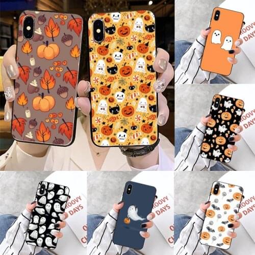 Cute little ghost with halloween pumpkin Phone Case for iPhone 11 12 pro XS MAX 8 7 6 6S Plus X 5S SE 2020 XR