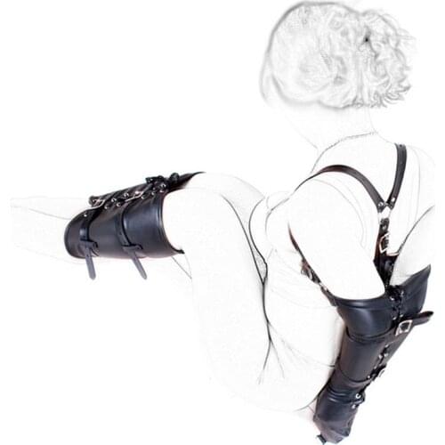 PU Leather Arm and Calf Binder Bondage Restraint Sex Products BDSM Fetish Wear Adult Toys for Couples Armbinders for Sex Game