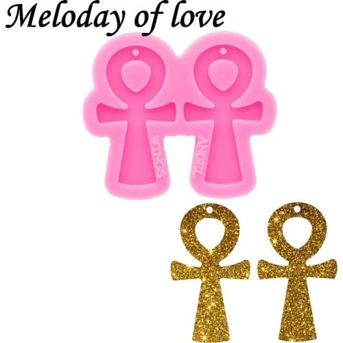 Glossy Cross Earrings Mold Silicone Mould DIY Handmade for Epoxy Resin Jewellery Making Tools DY0720