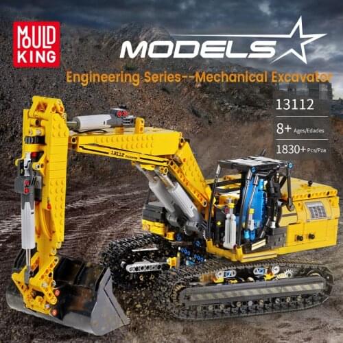 Toys MOULD KING 13112 Building Block Set Engineering Construction Team Excavator with APP Remote Control for Boys and Girls Gift