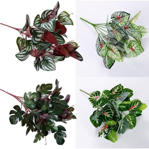 Artificial Large leaf plant Watermelon turtle leaf green fake plant for home decoration