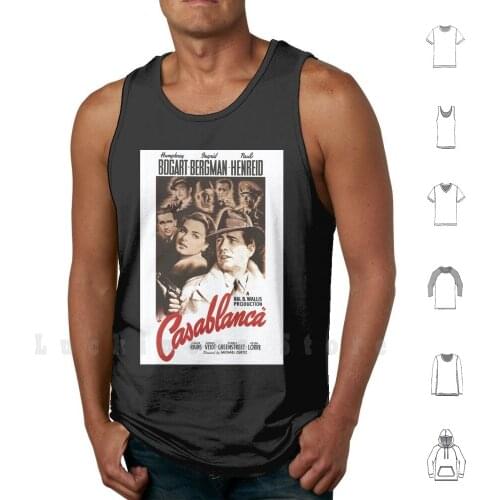 Casablanca Classic Movie Poster Tank Tops Vest Sleeveless Casablanca Movie Classic Bogart Bergman Rick Blaine Nightclub