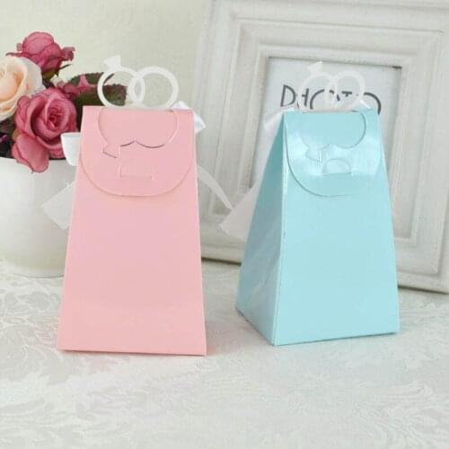 1000pcs New Arrival White Clear Glass Diamond Ring Style Wedding Favor Candy Boxes Gift Box Sugar Sweet Box With Ribbons