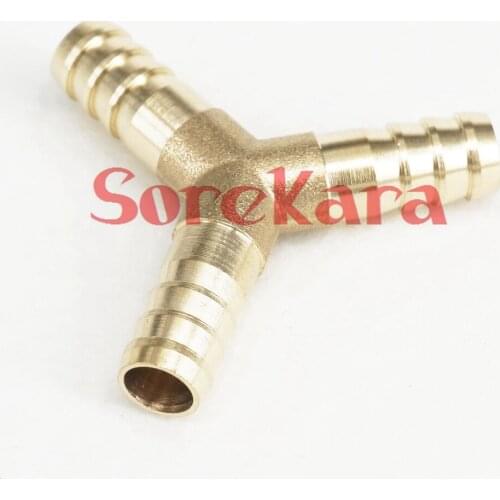 LOT 2 Y Hose Barb I/D 10mm 3 Ways Brass coupler Splicer Connector fitting for Fuel Gas Water