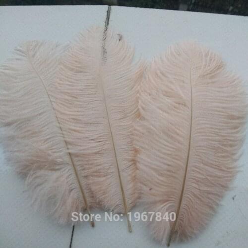 Hot! 10 Pcs / lot Natural 15-20cm 6-8 inch Warm apricot color Ostrich Feathers plumes for party / wedding decorative