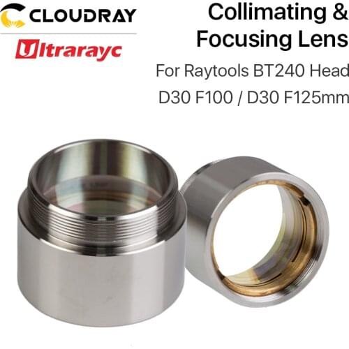 Ultrarayc Fiber Laser Focus Lens D30 F100 F125mm with Lens Holder for Raytools Laser Cutting Head Lens Collimator BT240 BT240S
