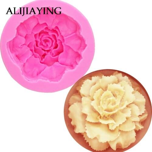 M0443 3D Flower Carnations Silicone Mold Cake Decoration Soap Candle Clay Moulds