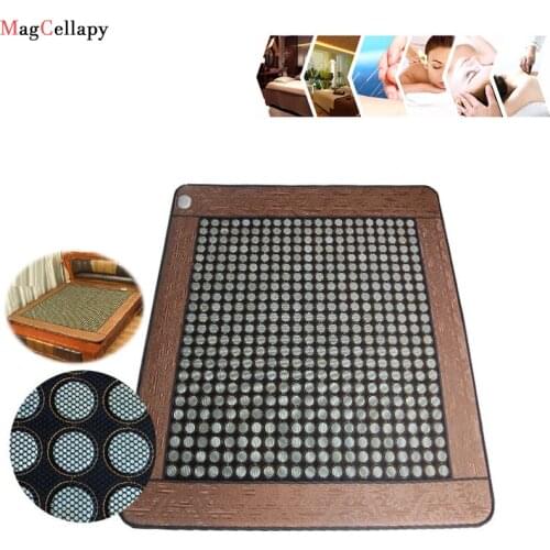 Massage Mattress Far Infrared Natural Jade Tourmaline Stone Cushion With Heating Pad For Muscle Joint Pain Sciatica
