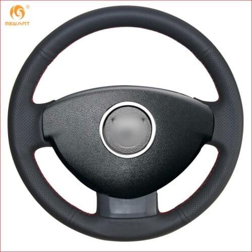 MEWANT Black Genuine Leather Car Steering Wheel Cover for Renault Duster Dacia Duster 2011-2015 Interior Aceessories Parts