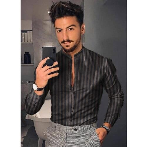 Camisas florales de manga larga de Otoño de 2021 para hombres camisas estampadas con flores de corte delgado para hombres cami