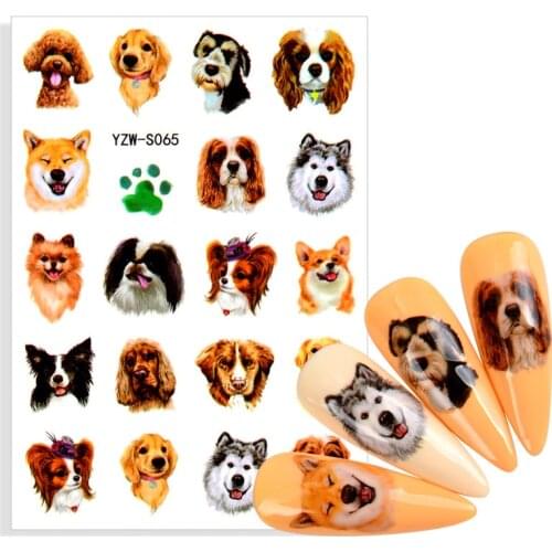 Cartoon Dog Stickers Cool Different Style Dogs Nail Sticker Animals Cute Corgi On Laptop Pet Nail Supplies Party Kid Gift Decal