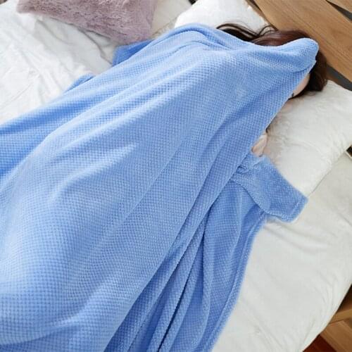 Warm Luxury Pure Mesh Blanket Baby Fleece Blanket Towel Sofa Blanket Pineapple Grille Flannel Throw For Home Sofa Bed Bed Sheet