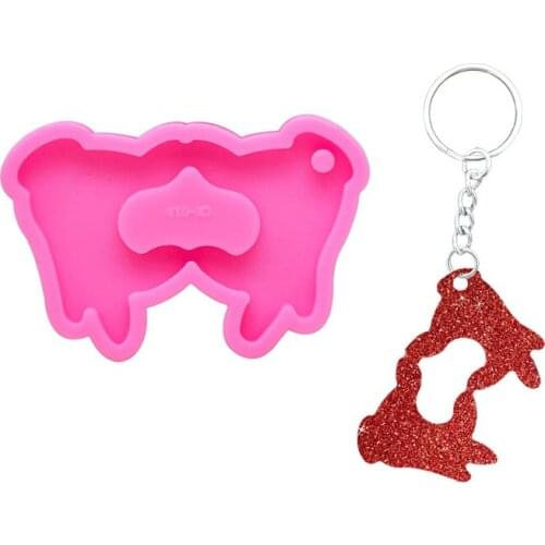 New Shiny Heart Hands Keychain Resin Mold UV Resin Liquid Silicone Mould Craft For DIY Necklace Charms Making Jewelry Tools