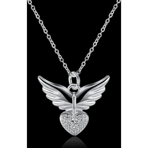 New Fashion N925 Sterling Silver color Womens Necklace, Four Leaf Flower-shaped Inlay Womens Pendant N905 Necklace