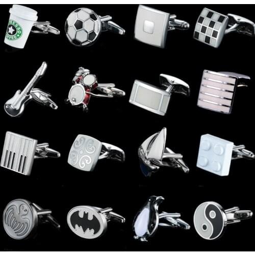 Summer new brass Retro Style White Enamel Cufflinks luxury design premium brand mens French shirt Cufflink fathers Day gift