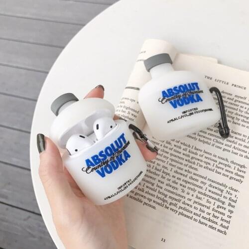 NEW Protective 3D Russia Wine Bottle Design Earphone Case for Airpods Pro Funny Liquor Vodka Style Cover for Airpod 1/2