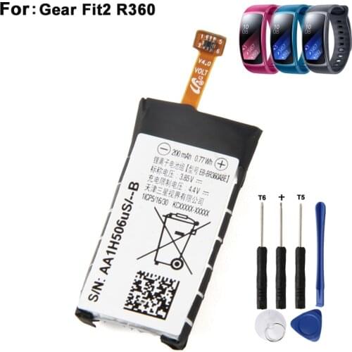 Original High EB-BR360ABE Watch Battery For Samsung Gear Fit2 Fit 2 R360 SM-R360 Genuine Battery 200mAh