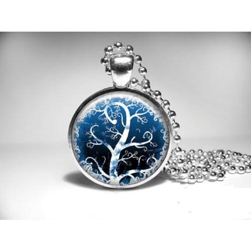 Steampunk handmade Movie TREE OF LIFE pendant necklace 1pcs/lot bronze steel Glass Pendant jewelry necklace men new chain women