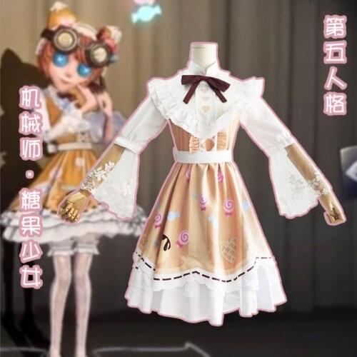 Game Identity V Mechanic Tracy Reznik Cosplay Costume Candy Girls Gothic Lolita Dress for Halloween Women Maid Dress