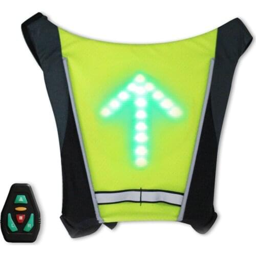 Romote Control LED Signal Safety Vest, Outdoor Waterproof Vest, Cycling Vest Coat, Green/Red Light, Chargable Battery Included