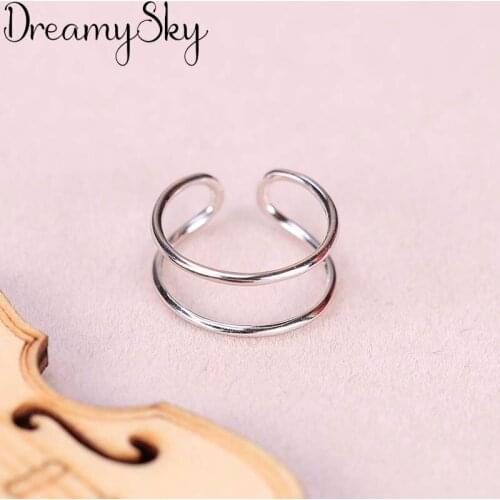 Luxury Jewelry Trendy Silver Color Line Antique Rings For Women Ladies Large Adjustable Size Ring Joyas De Plata