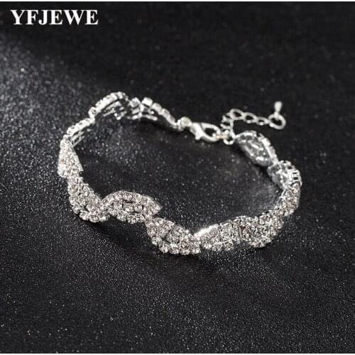 YFJEWE Luxury Vintage Bracelet Crystal Bracelets For Women Charm Bracelets & Bangles Bridal Wedding Jewelry Gift B222