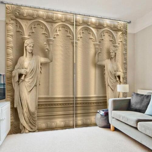 European Style Blackout Curtains Roman Curtains For Living Room Bedroom Stereoscopic 3D Drapes